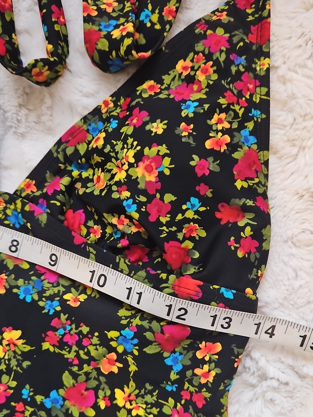 Catalina Black Floral Halter Tankini Top - Multicolor - Picture 4 of 7